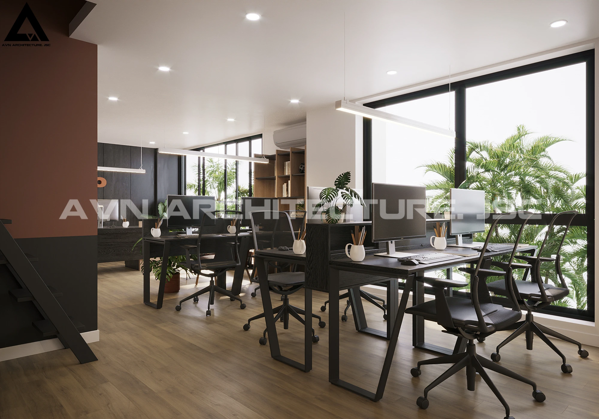 Mẫu Văn Phòng Hiện Đại, Không Gian Xanh