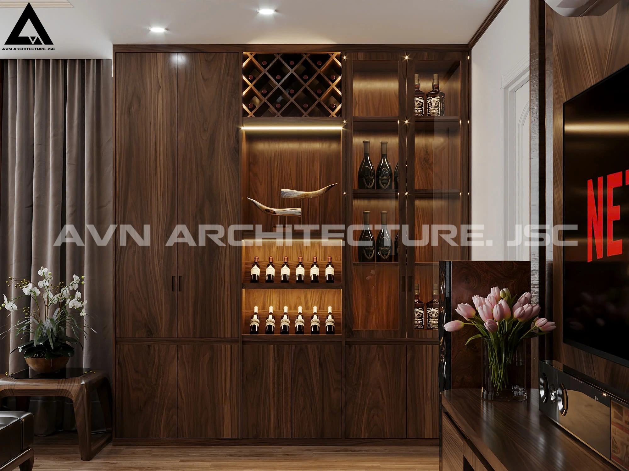 Cải Tạo Căn Hộ Vinaconex 150m² – Sang Trọng và Hiện Đại Với Gỗ Óc Chó