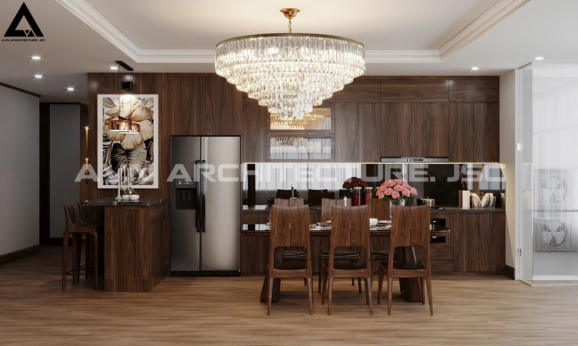 Cải Tạo Căn Hộ Vinaconex 150m² – Sang Trọng và Hiện Đại Với Gỗ Óc Chó