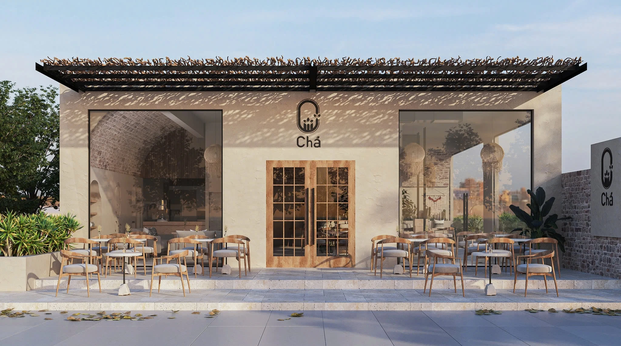 THIẾT KẾ QUÁN CAFE PHONG CÁCH WABI SABI – KHÔNG GIAN MỞ, TÔNG SÁNG TINH TẾ