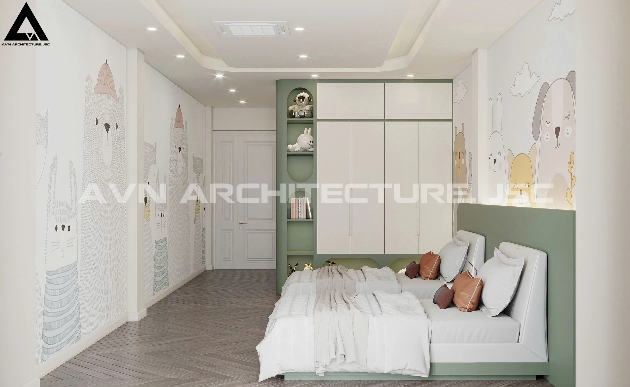 Nhà Phố Đại Mỗ – Không Gian Trang Nhã Với Gam Màu Pastel